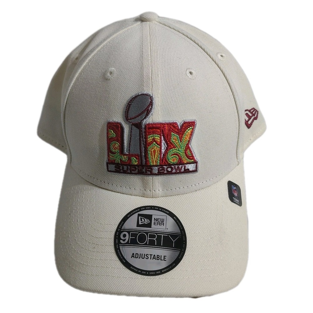 Super Bowl LIX (59) New Era 9FORTY Snapback Hat Bone White Eagles Adjustable Cap